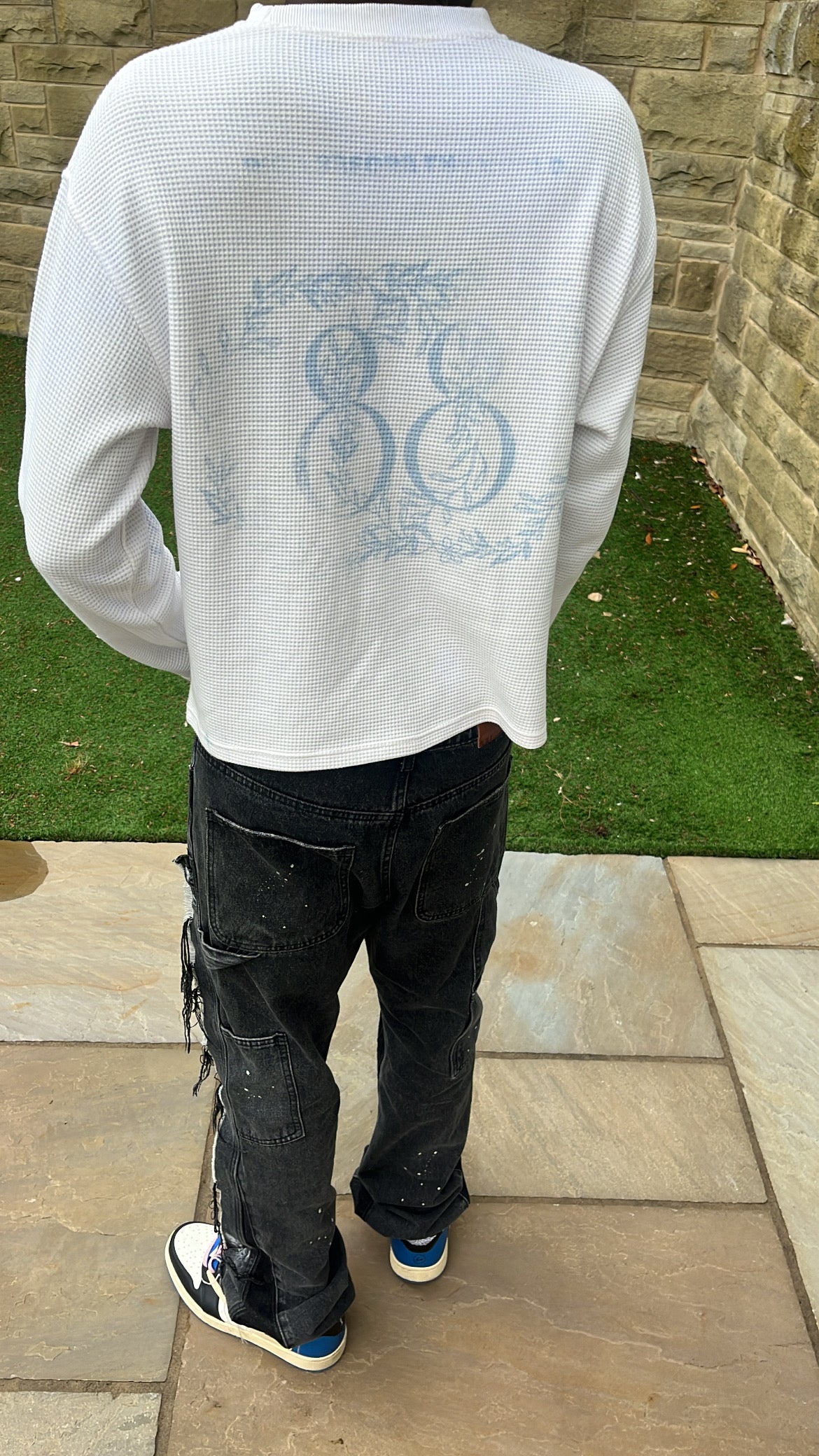 RHINESTONE WAFFLE LONGSLEEVE  (PRE-ORDER)